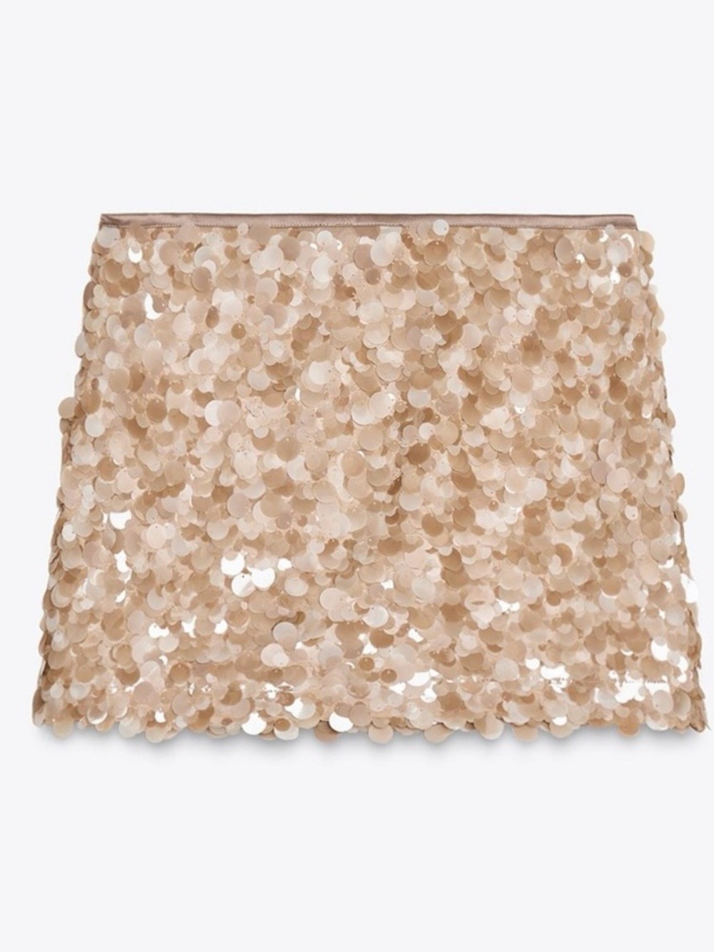 ZARA Sequined Mini Skirt in Champagne